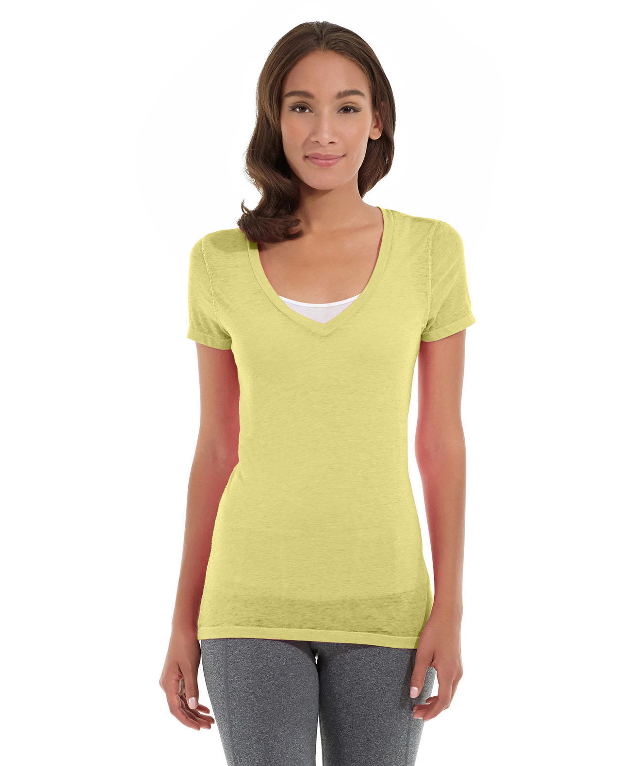 Karissa V-Neck Tee-XL-Yellow